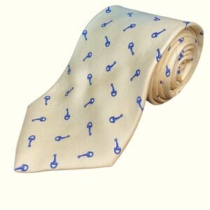 Brooks Brothers Makers Yellow and Blue Patterned Silk Necktie